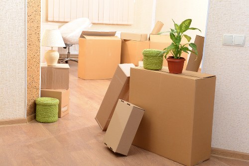 Organised boxes and furniture prepared for storage in Putney