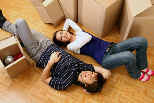 Organized storage boxes and business supplies in Putney